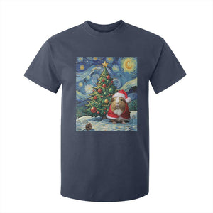 Santa Guinea Pig Starry Night Inspired T Shirt For Kid Funny Christmas Gift TS12 Navy Print Your Wear
