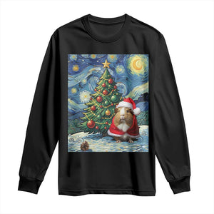 Santa Guinea Pig Starry Night Inspired Long Sleeve Shirt Funny Christmas Gift TS12 Black Print Your Wear