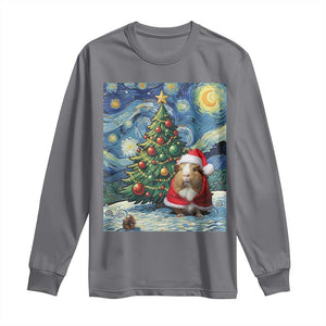 Santa Guinea Pig Starry Night Inspired Long Sleeve Shirt Funny Christmas Gift TS12 Charcoal Print Your Wear