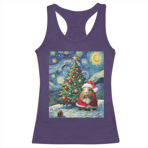 Santa Guinea Pig Starry Night Inspired Racerback Tank Top Funny Christmas Gift TS12 Purple Print Your Wear