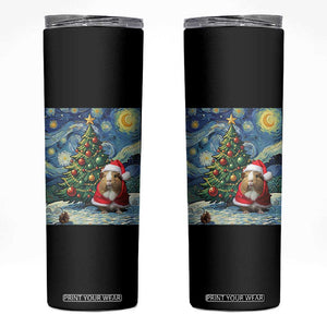 Santa Guinea Pig Starry Night Inspired Skinny Tumbler Funny Christmas Gift TS12 Black Print Your Wear