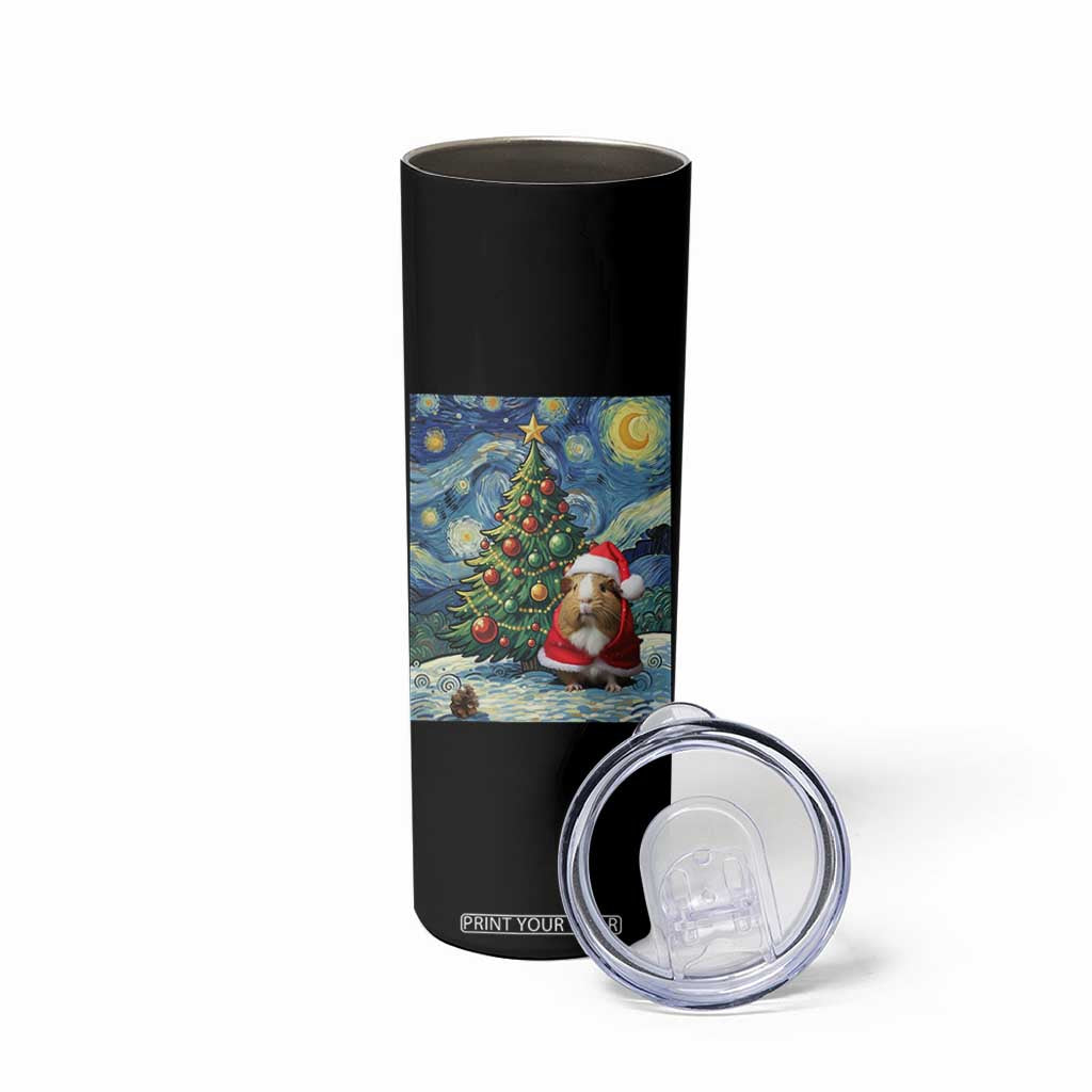 Santa Guinea Pig Starry Night Inspired Skinny Tumbler Funny Christmas Gift TS12 Print Your Wear