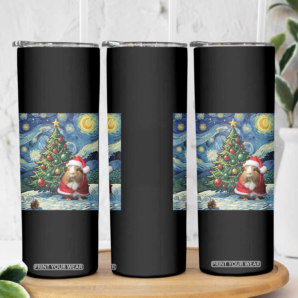 Santa Guinea Pig Starry Night Inspired Skinny Tumbler Funny Christmas Gift TS12 Print Your Wear