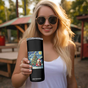 Santa Guinea Pig Starry Night Inspired Skinny Tumbler Funny Christmas Gift TS12 Print Your Wear