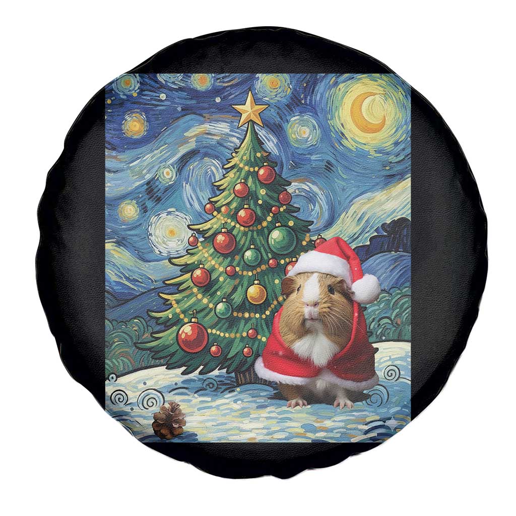 Santa Guinea Pig Starry Night Inspired Spare Tire Cover Funny Christmas Gift TS12 Print Your Wear