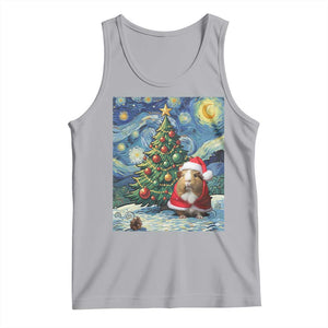 Santa Guinea Pig Starry Night Inspired Tank Top Funny Christmas Gift TS12 Athletic Heather Print Your Wear