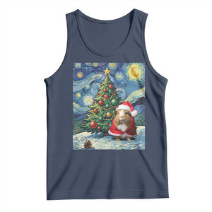 Santa Guinea Pig Starry Night Inspired Tank Top Funny Christmas Gift TS12 Navy Print Your Wear