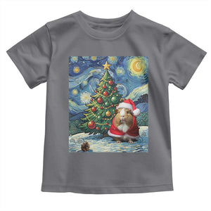 Santa Guinea Pig Starry Night Inspired Toddler T Shirt Funny Christmas Gift TS12 Charcoal Print Your Wear