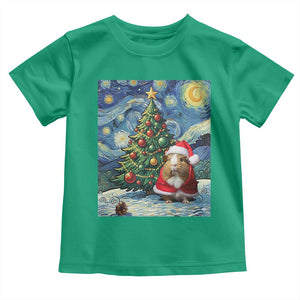 Santa Guinea Pig Starry Night Inspired Toddler T Shirt Funny Christmas Gift TS12 Irish Green Print Your Wear