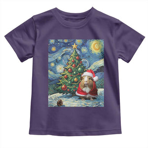 Santa Guinea Pig Starry Night Inspired Toddler T Shirt Funny Christmas Gift TS12 Purple Print Your Wear