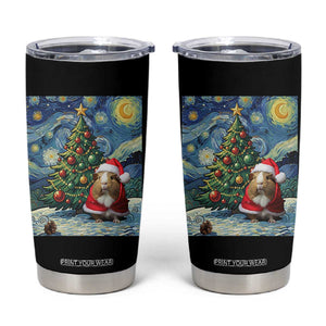 Santa Guinea Pig Starry Night Inspired Tumbler Cup Funny Christmas Gift TS12 Black Print Your Wear
