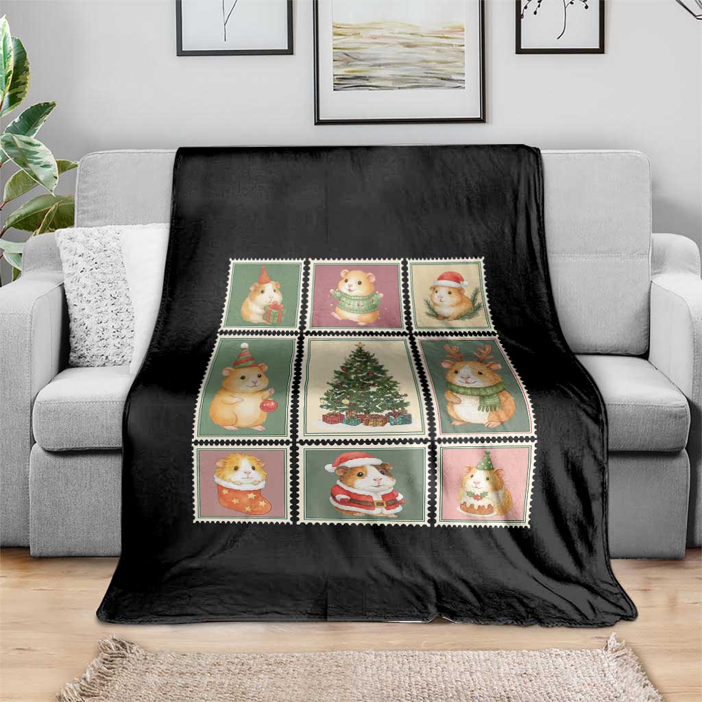 Tis The Season To Be Wheeky Throw Blanket Christmas Guinea Pig Gift TS12 Print Your Wear