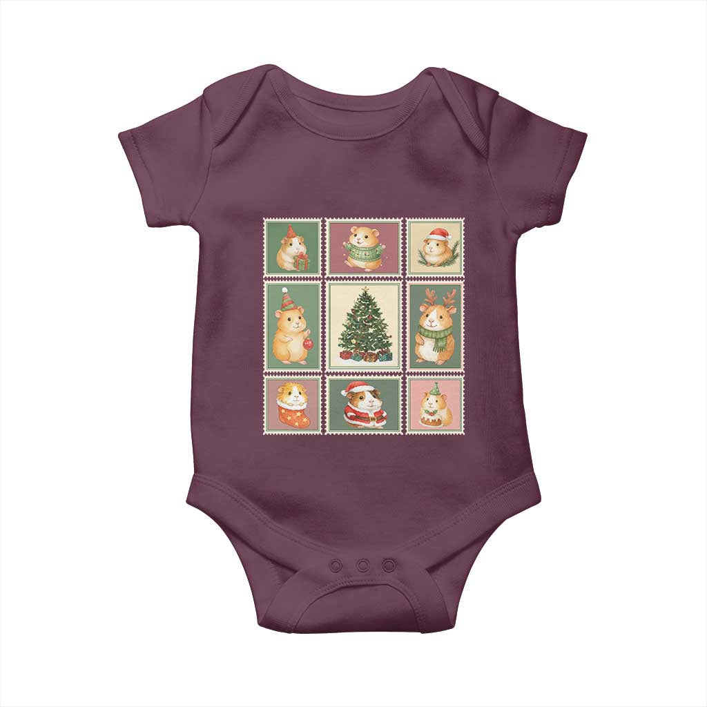 Tis The Season To Be Wheeky Baby Onesie Christmas Guinea Pig Gift TS12 Maroon Print Your Wear