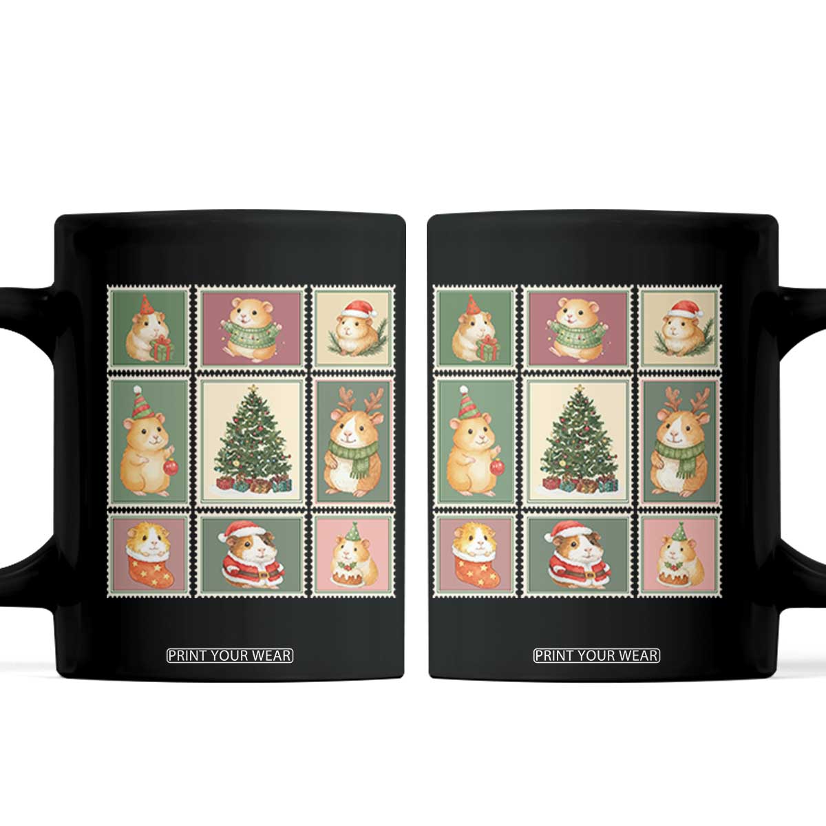 Tis The Season To Be Wheeky Coffee Mug Christmas Guinea Pig Gift TS12 Black Print Your Wear
