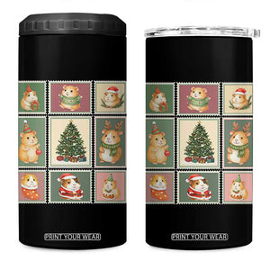Tis The Season To Be Wheeky 4 in 1 Can Cooler Tumbler Christmas Guinea Pig Gift TS12 One Size: 16 oz Black Print Your Wear