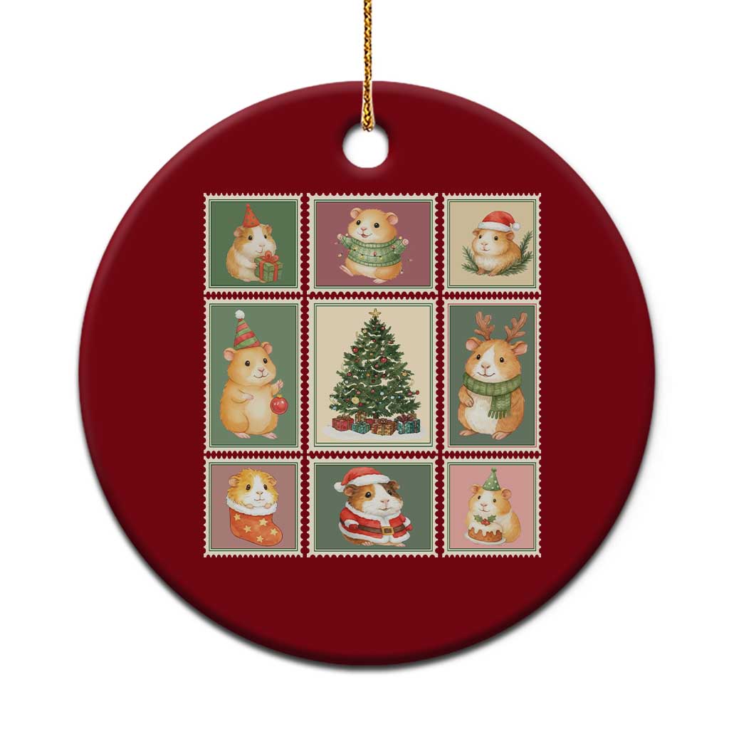 Tis The Season To Be Wheeky Ceramic Ornament Christmas Guinea Pig Gift TS12 1pc Red Print Your Wear