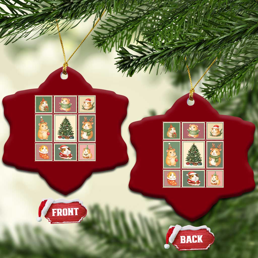Tis The Season To Be Wheeky Ceramic Ornament Christmas Guinea Pig Gift TS12 Print Your Wear