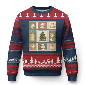 Tis The Season To Be Wheeky Ugly Christmas Sweater Christmas Guinea Pig Gift TS12 Navy Red Print Your Wear