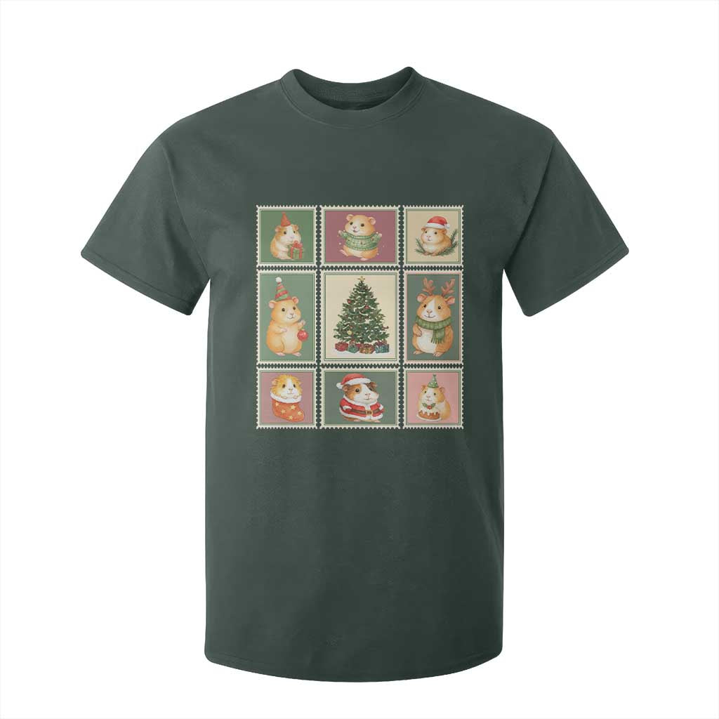 Tis The Season To Be Wheeky T Shirt For Kid Christmas Guinea Pig Gift TS12 Dark Forest Green Print Your Wear