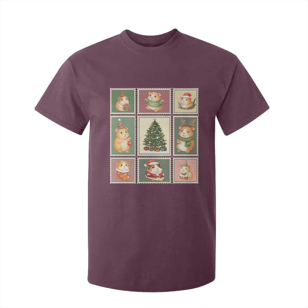 Tis The Season To Be Wheeky T Shirt For Kid Christmas Guinea Pig Gift TS12 Maroon Print Your Wear