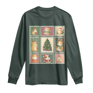 Tis The Season To Be Wheeky Long Sleeve Shirt Christmas Guinea Pig Gift TS12 Dark Forest Green Print Your Wear