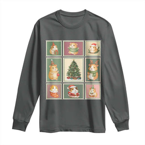 Tis The Season To Be Wheeky Long Sleeve Shirt Christmas Guinea Pig Gift TS12 Dark Heather Print Your Wear