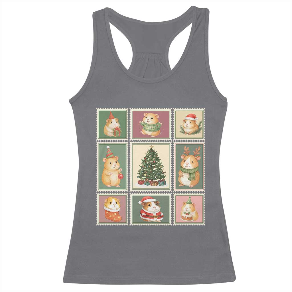 Tis The Season To Be Wheeky Racerback Tank Top Christmas Guinea Pig Gift TS12 Charcoal Print Your Wear