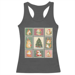 Tis The Season To Be Wheeky Racerback Tank Top Christmas Guinea Pig Gift TS12 Dark Heather Print Your Wear