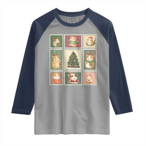 Tis The Season To Be Wheeky Raglan Shirt Christmas Guinea Pig Gift TS12 Sport Gray Navy Print Your Wear