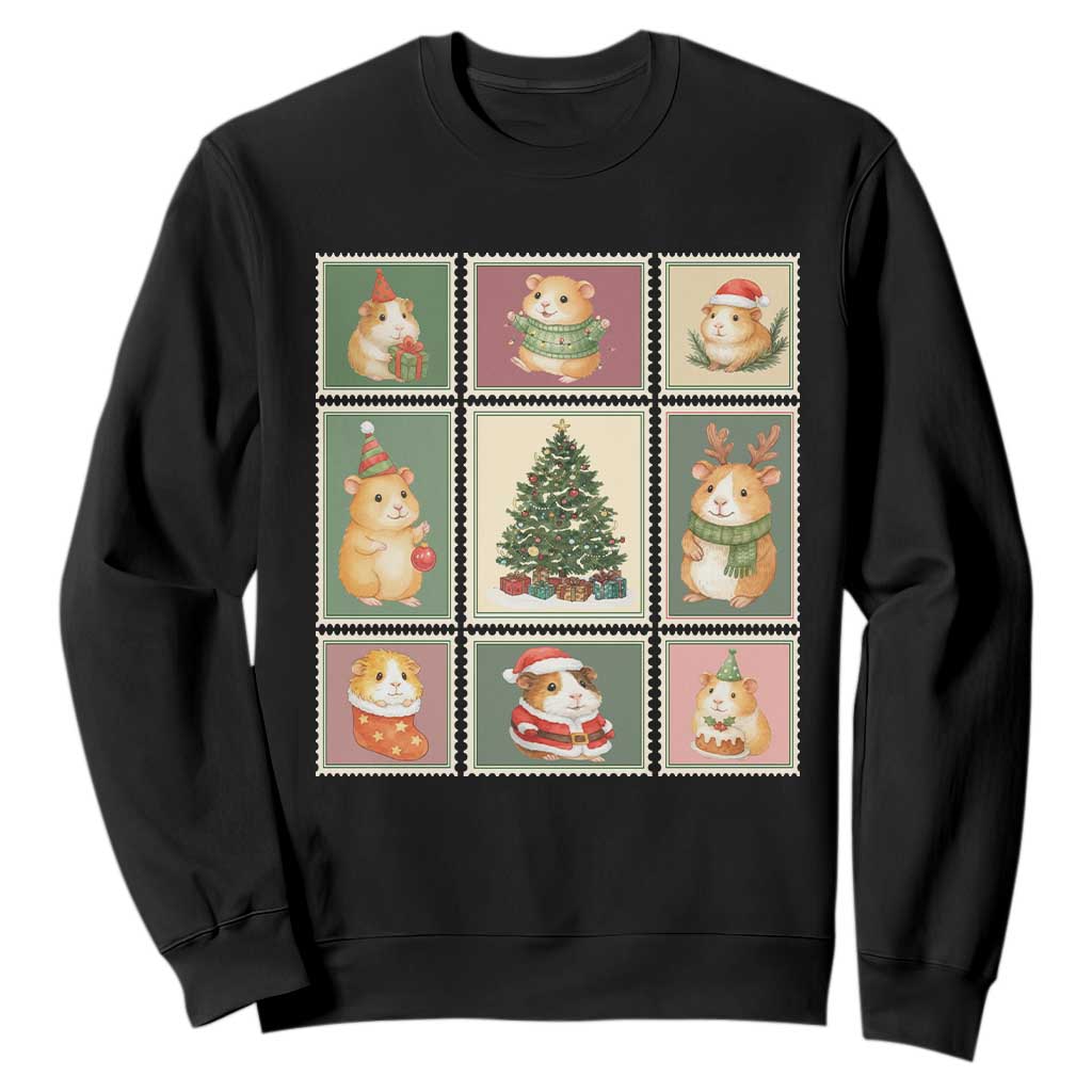Tis The Season To Be Wheeky Sweatshirt Christmas Guinea Pig Gift TS12 Black Print Your Wear