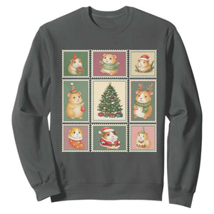 Tis The Season To Be Wheeky Sweatshirt Christmas Guinea Pig Gift TS12 Dark Heather Print Your Wear