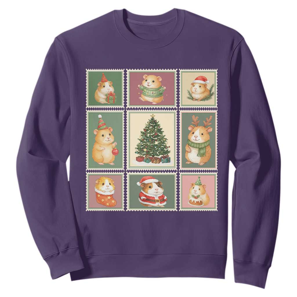 Tis The Season To Be Wheeky Sweatshirt Christmas Guinea Pig Gift TS12 Purple Print Your Wear