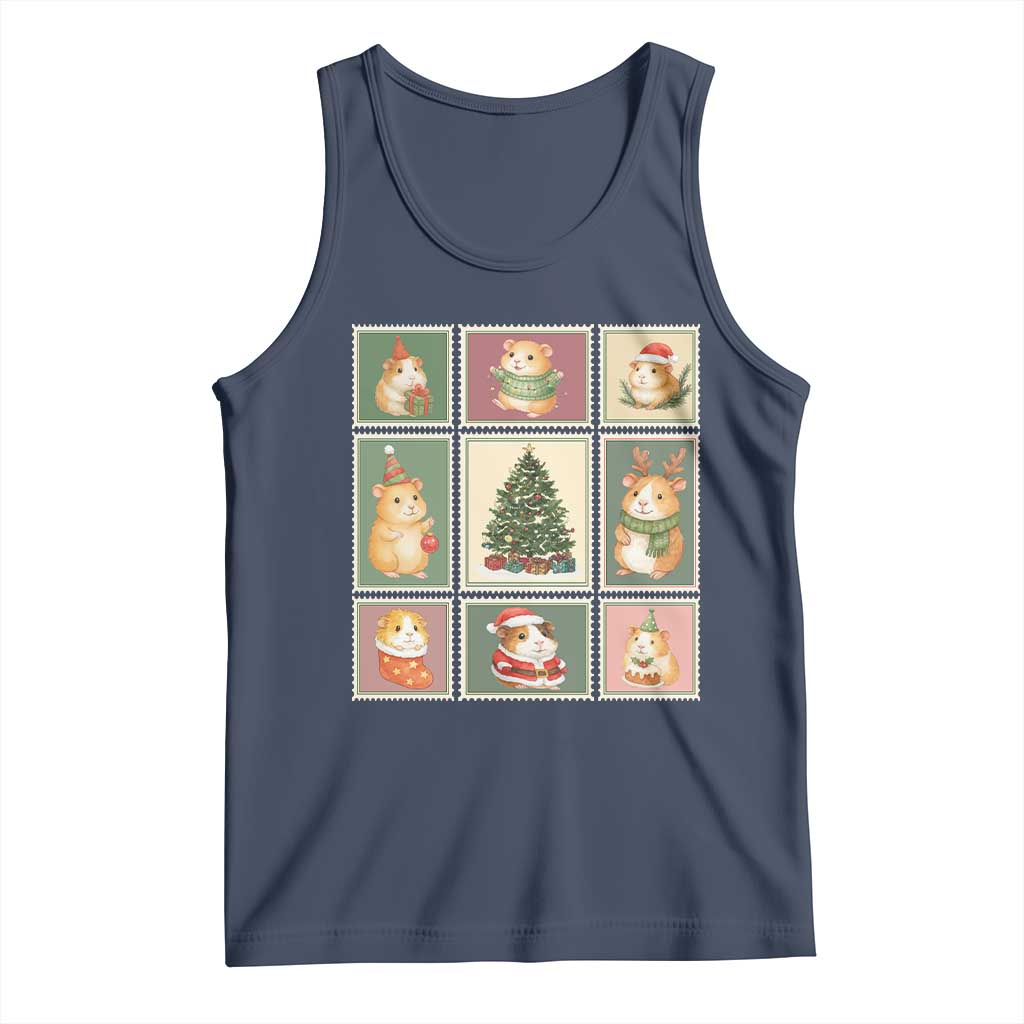 Tis The Season To Be Wheeky Tank Top Christmas Guinea Pig Gift TS12 Navy Print Your Wear