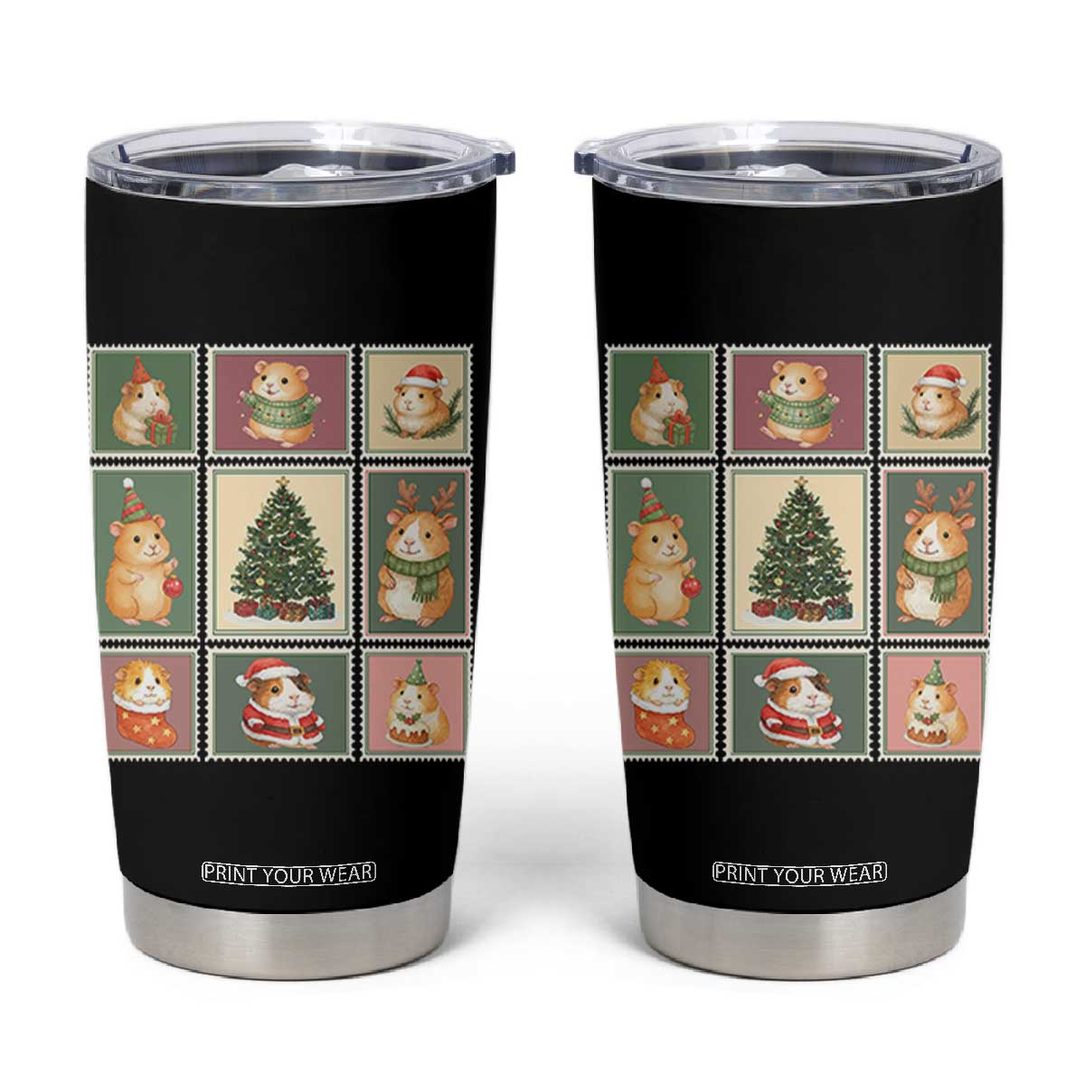 Tis The Season To Be Wheeky Tumbler Cup Christmas Guinea Pig Gift TS12 Black Print Your Wear