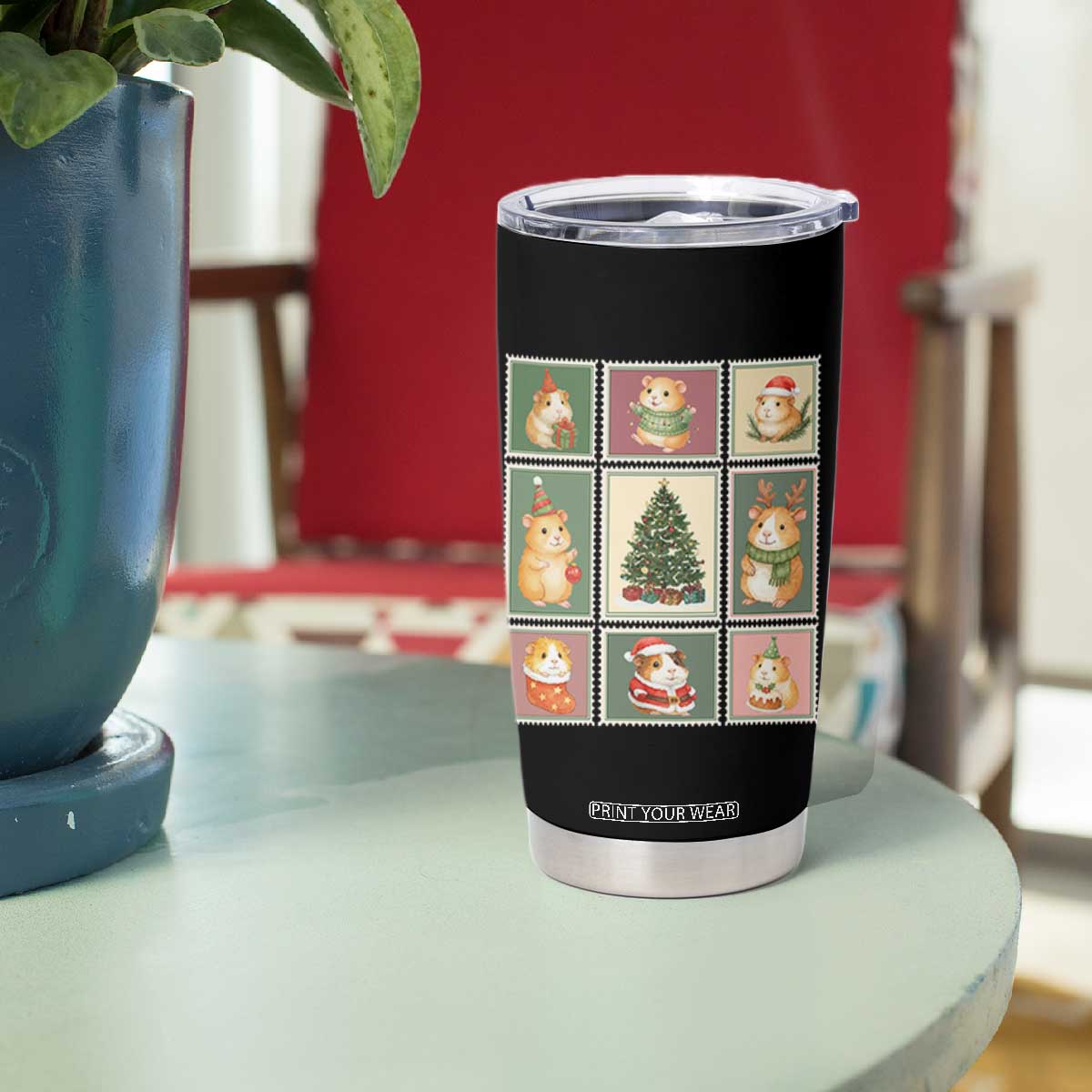 Tis The Season To Be Wheeky Tumbler Cup Christmas Guinea Pig Gift TS12 Print Your Wear