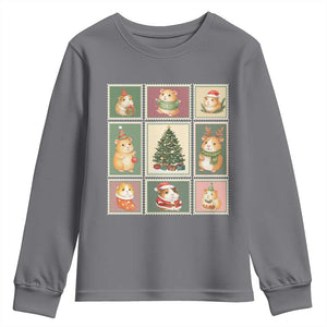 Tis The Season To Be Wheeky Youth Sweatshirt Christmas Guinea Pig Gift TS12 Charcoal Print Your Wear