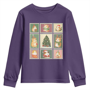 Tis The Season To Be Wheeky Youth Sweatshirt Christmas Guinea Pig Gift TS12 Purple Print Your Wear