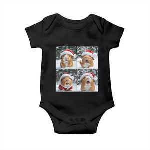 Funny Guinea Pig With Santa Hat Photobooth Baby Onesie Christmas Gift TS12 Black Print Your Wear