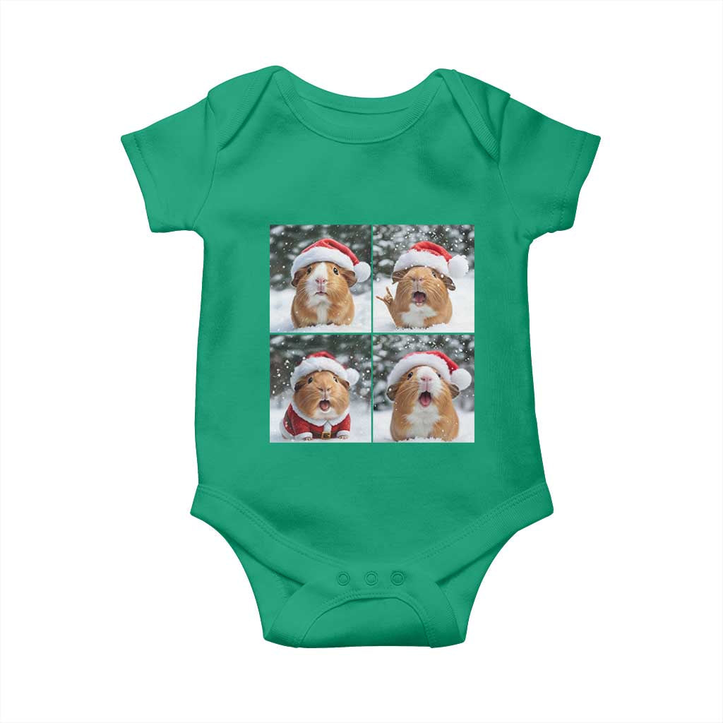 Funny Guinea Pig With Santa Hat Photobooth Baby Onesie Christmas Gift TS12 Irish Green Print Your Wear
