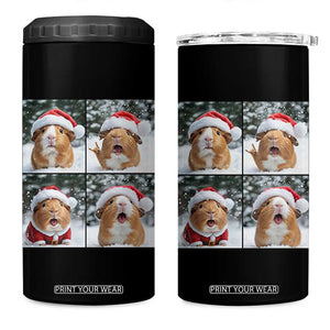 Funny Guinea Pig With Santa Hat Photobooth 4 in 1 Can Cooler Tumbler Christmas Gift TS12 One Size: 16 oz Black Print Your Wear