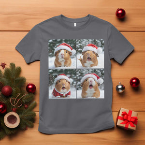 Funny Guinea Pig With Santa Hat Photobooth T Shirt Christmas Gift TS12 Charcoal Print Your Wear
