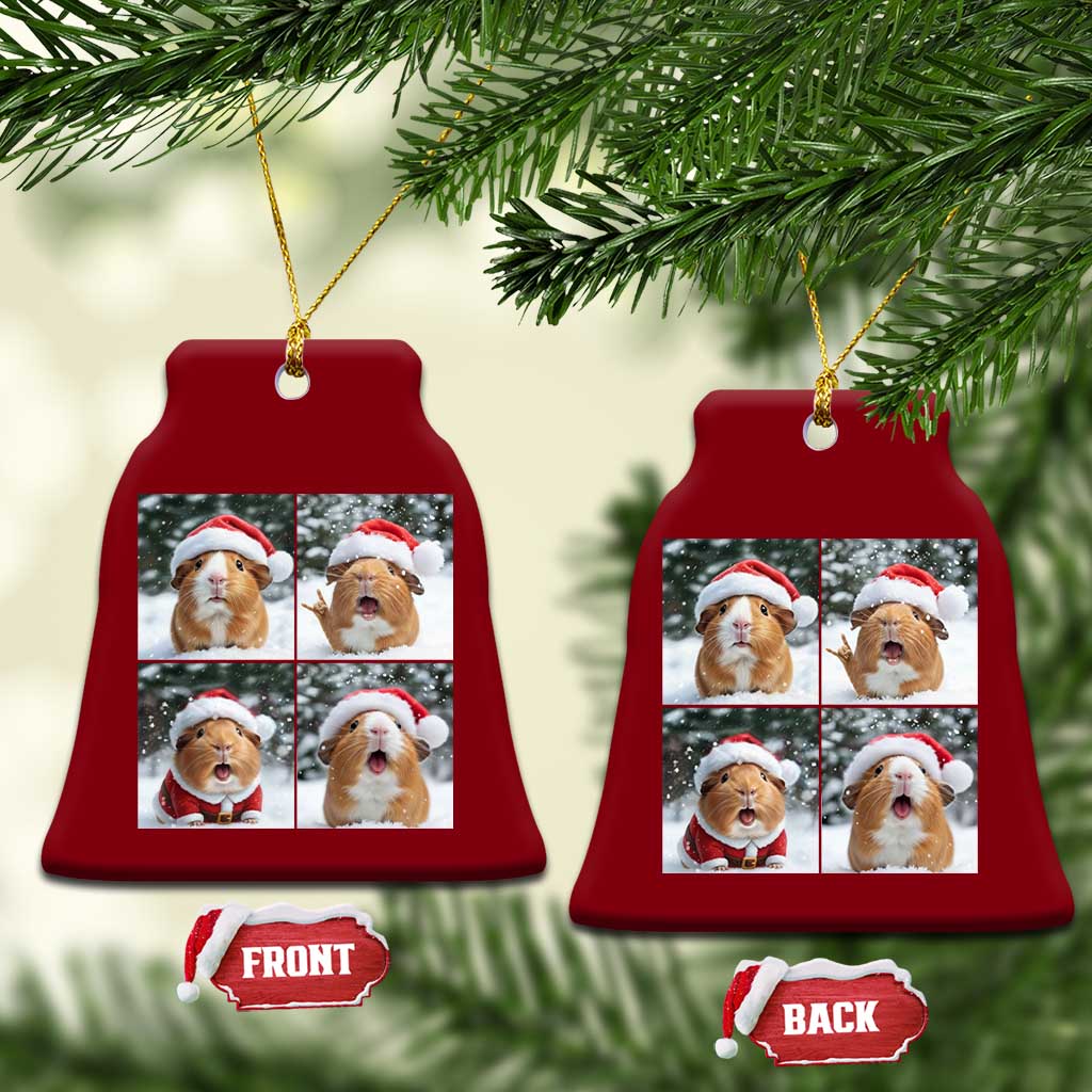 Funny Guinea Pig With Santa Hat Photobooth Ceramic Ornament Christmas Gift TS12 Print Your Wear