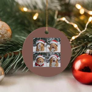 Funny Guinea Pig With Santa Hat Photobooth Ceramic Ornament Christmas Gift TS12 1pc Mocha Print Your Wear