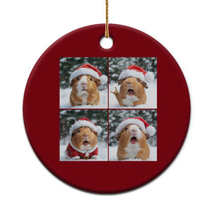 Funny Guinea Pig With Santa Hat Photobooth Ceramic Ornament Christmas Gift TS12 1pc Red Print Your Wear