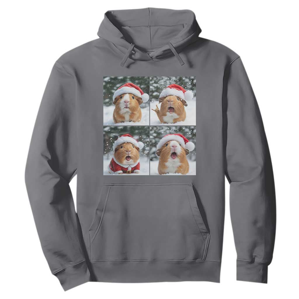 Funny Guinea Pig With Santa Hat Photobooth Hoodie Christmas Gift TS12 Charcoal Print Your Wear
