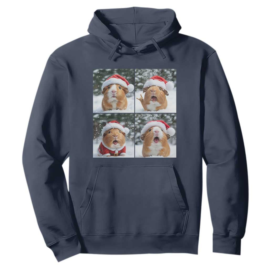 Funny Guinea Pig With Santa Hat Photobooth Hoodie Christmas Gift TS12 Navy Print Your Wear