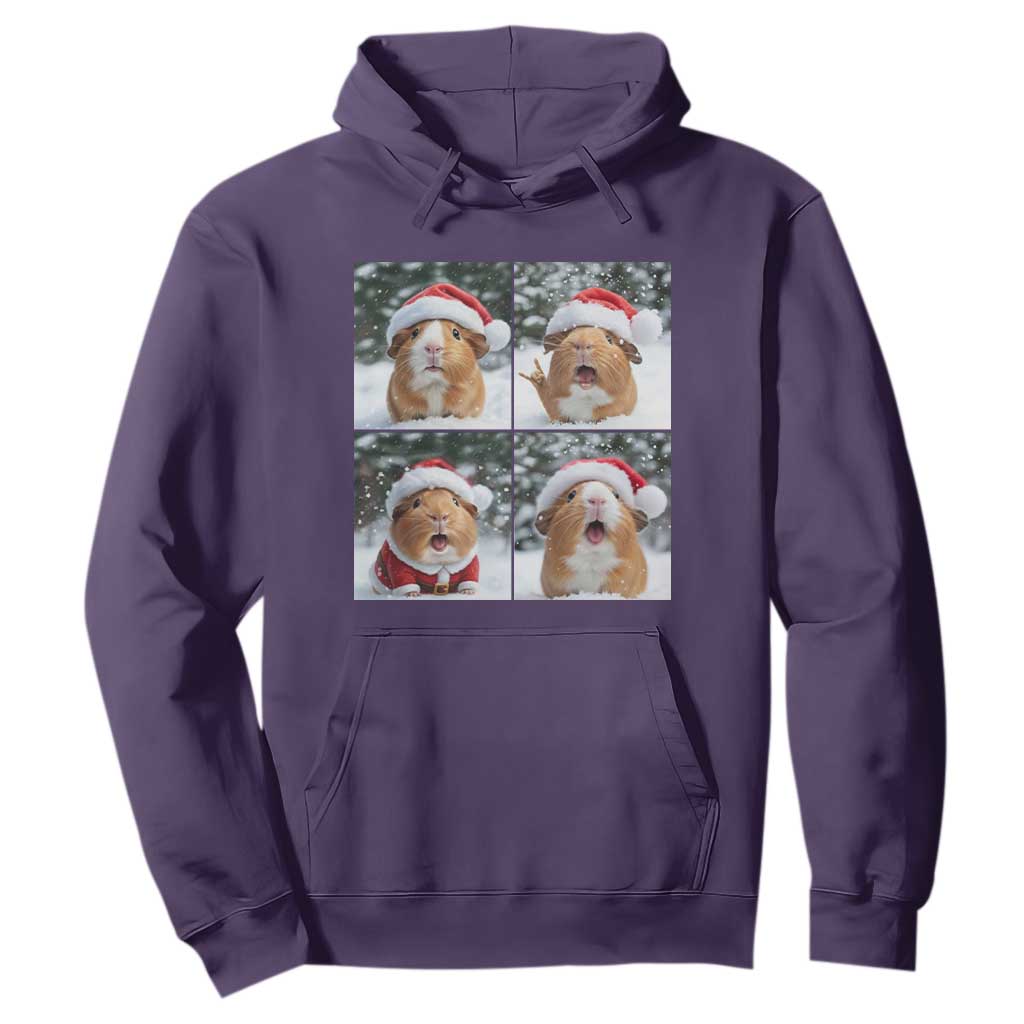 Funny Guinea Pig With Santa Hat Photobooth Hoodie Christmas Gift TS12 Purple Print Your Wear