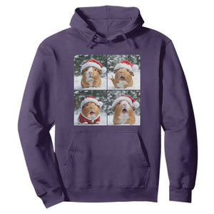 Funny Guinea Pig With Santa Hat Photobooth Hoodie Christmas Gift TS12 Purple Print Your Wear