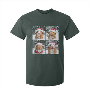 Funny Guinea Pig With Santa Hat Photobooth T Shirt For Kid Christmas Gift TS12 Dark Forest Green Print Your Wear