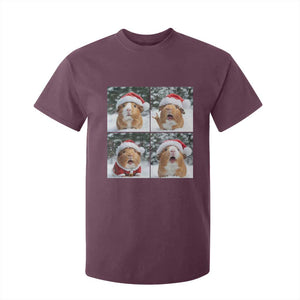 Funny Guinea Pig With Santa Hat Photobooth T Shirt For Kid Christmas Gift TS12 Maroon Print Your Wear